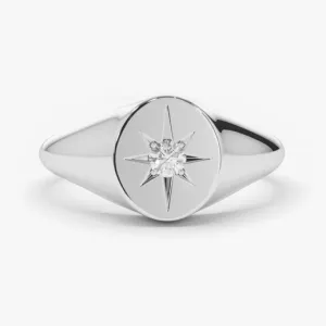 0.07CTW Star Setting Lab Grown Diamond Engagement ring