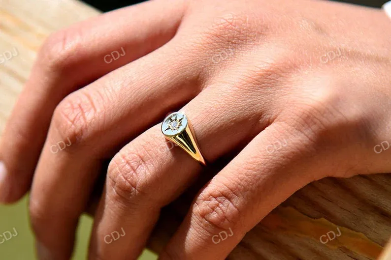 0.07CTW Star Setting Lab Grown Diamond Engagement ring