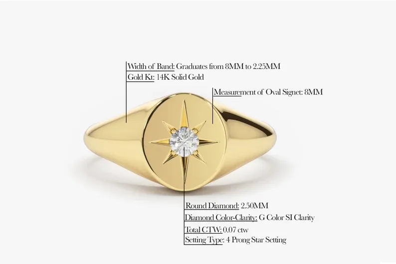 0.07CTW Star Setting Lab Grown Diamond Engagement ring