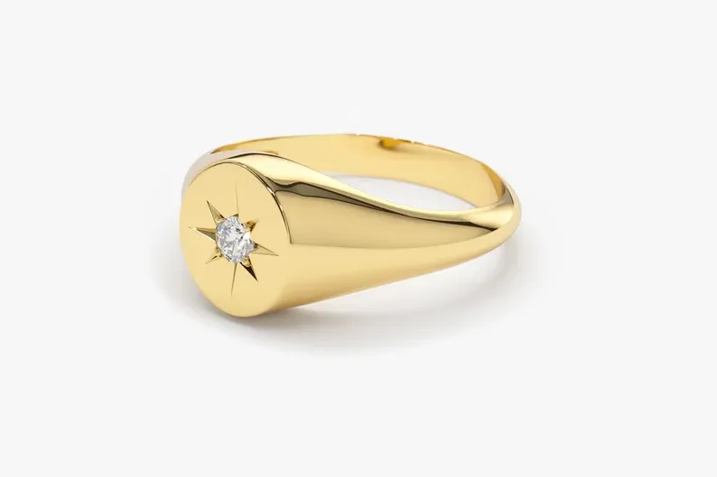 0.07CTW Star Setting Lab Grown Diamond Engagement ring