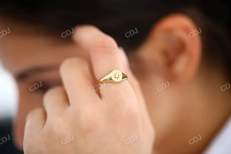 0.07CTW Star Setting Lab Grown Diamond Engagement ring
