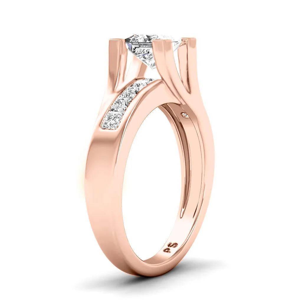 0.95-3.45 CT Princess Cut Lab Grown Diamonds - Engagement Ring