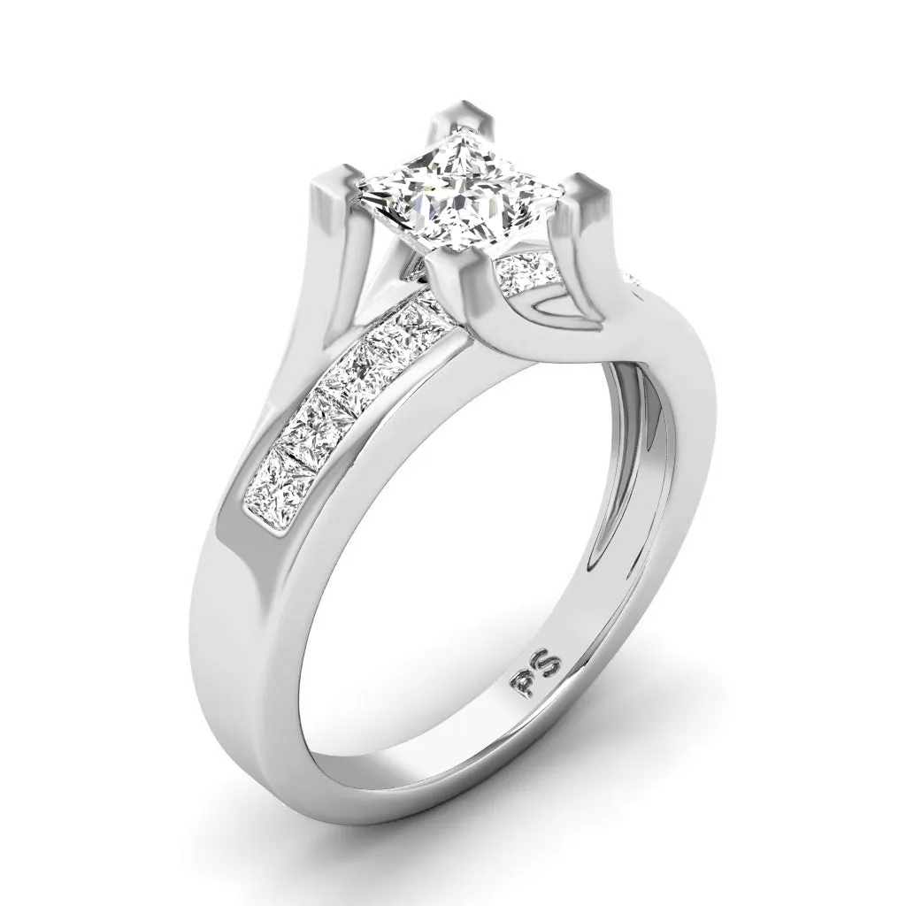 0.95-3.45 CT Princess Cut Lab Grown Diamonds - Engagement Ring