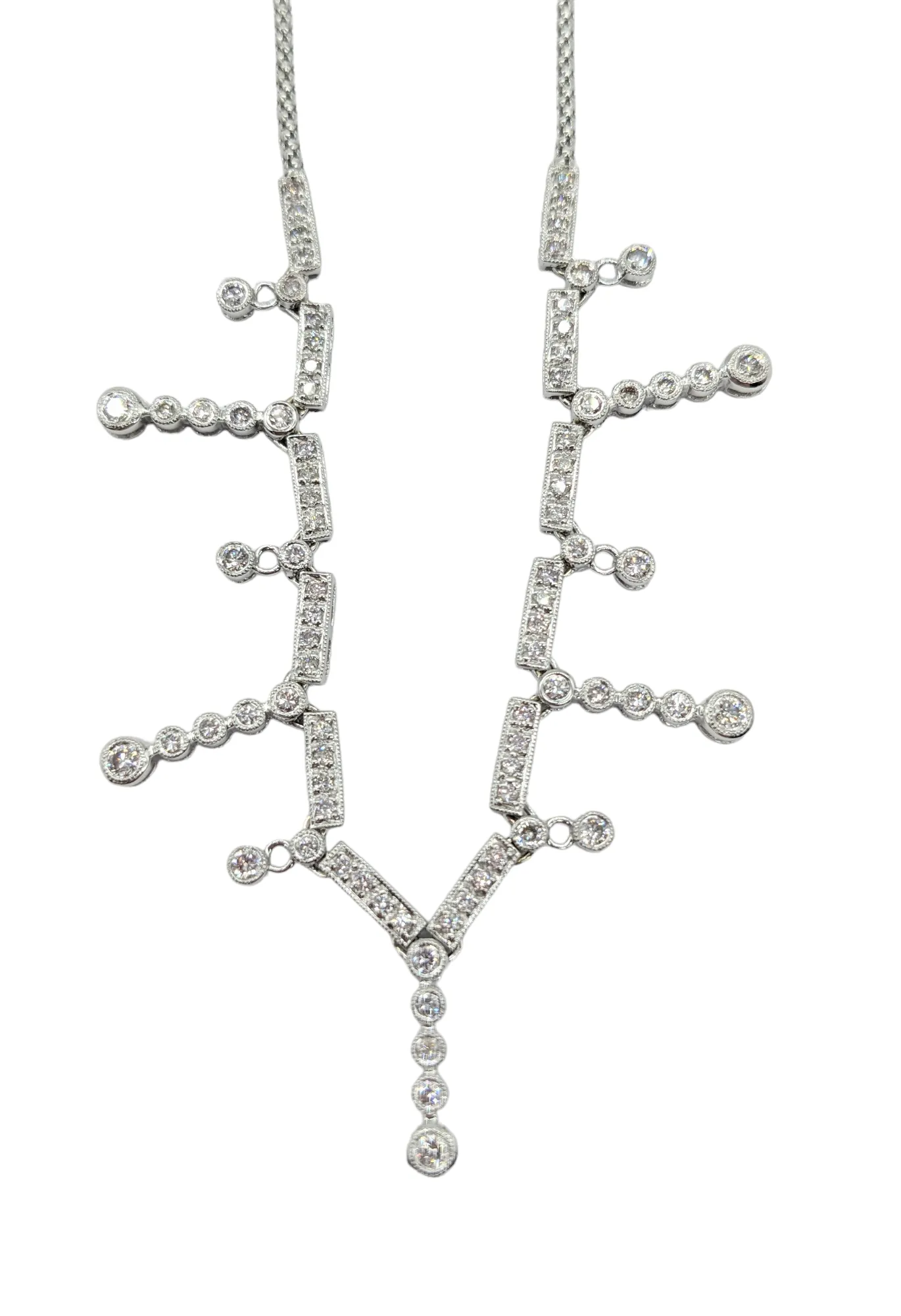 1 1/2 Carat Diamond Stationary Necklace