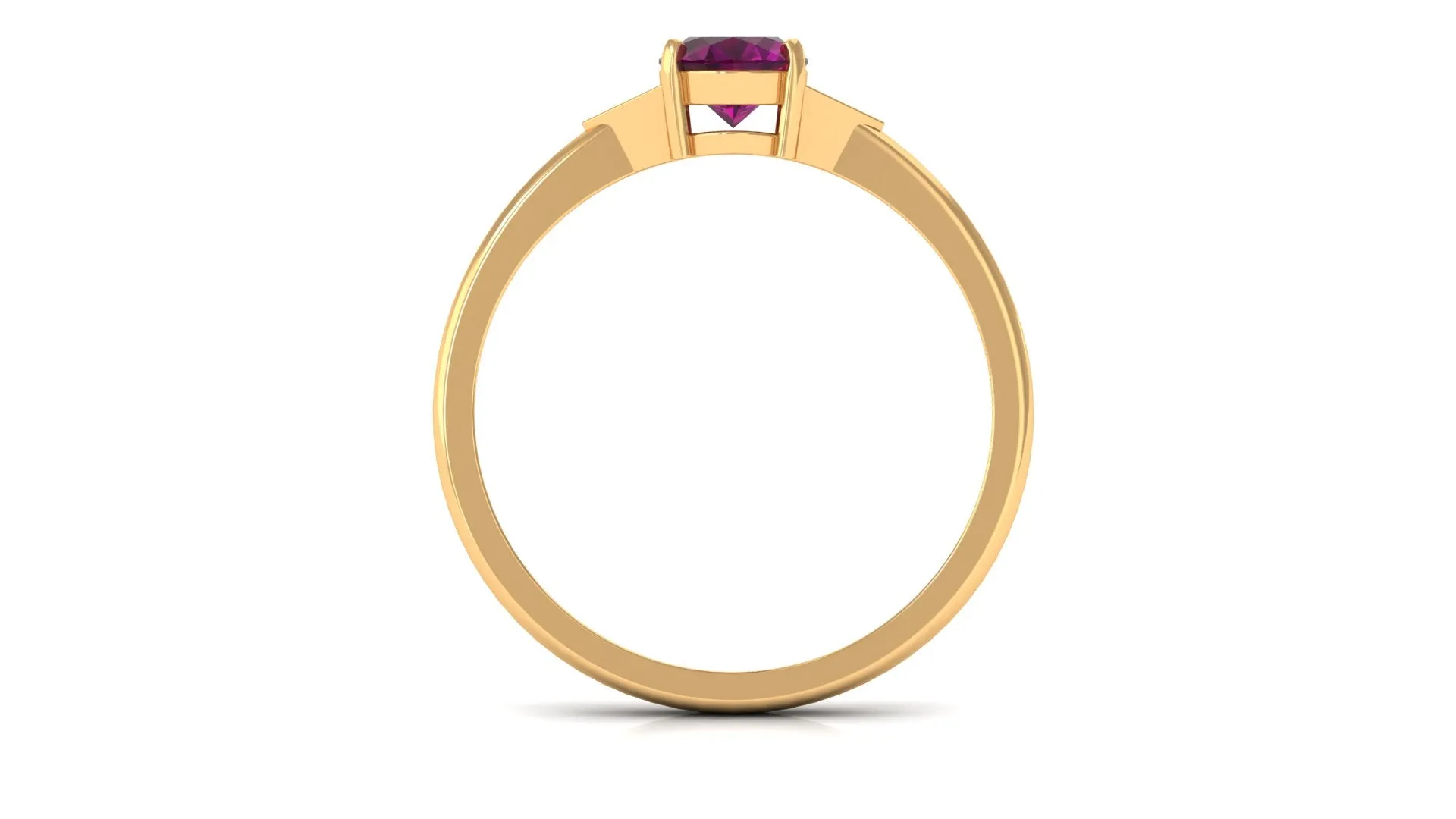 1 CT Oval Rhodolite Solitaire Ring with Diamond Accent
