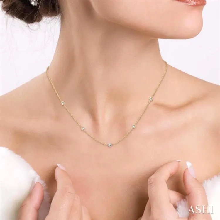 1 ctw Round Cut Diamond Fashion Necklace in 14K Yellow Gold