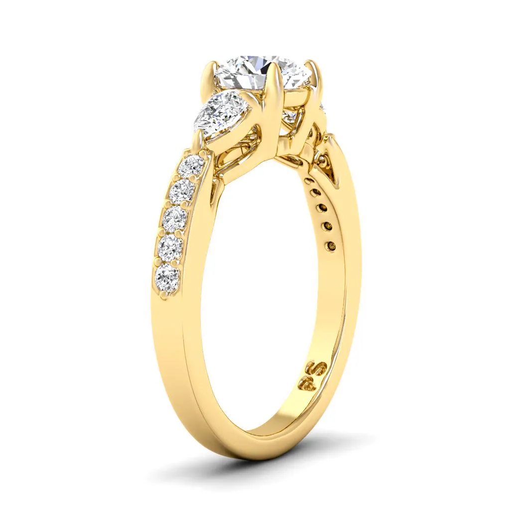 1.00-3.50 CT Round & Pear Cut Lab Grown Diamonds - Engagement Ring