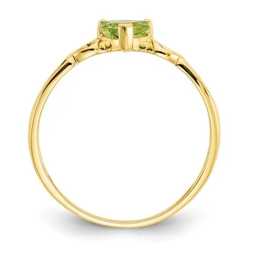10KT GOLD POLISHED PERIDOT BIRTHSTONE RING