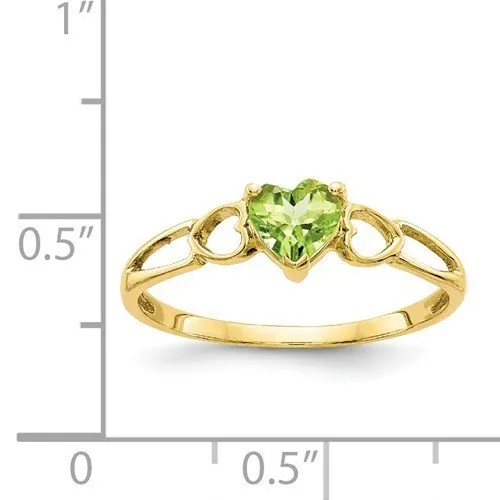 10KT GOLD POLISHED PERIDOT BIRTHSTONE RING
