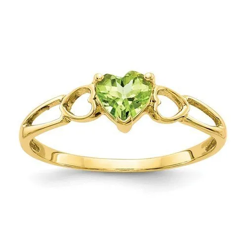 10KT GOLD POLISHED PERIDOT BIRTHSTONE RING
