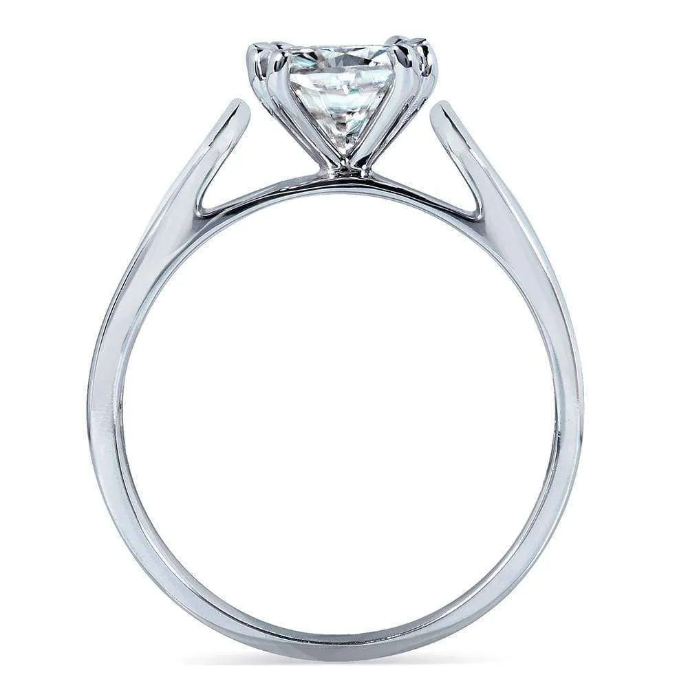 1.10 Carat Cushion Moissanite Simple Solitaire Ring