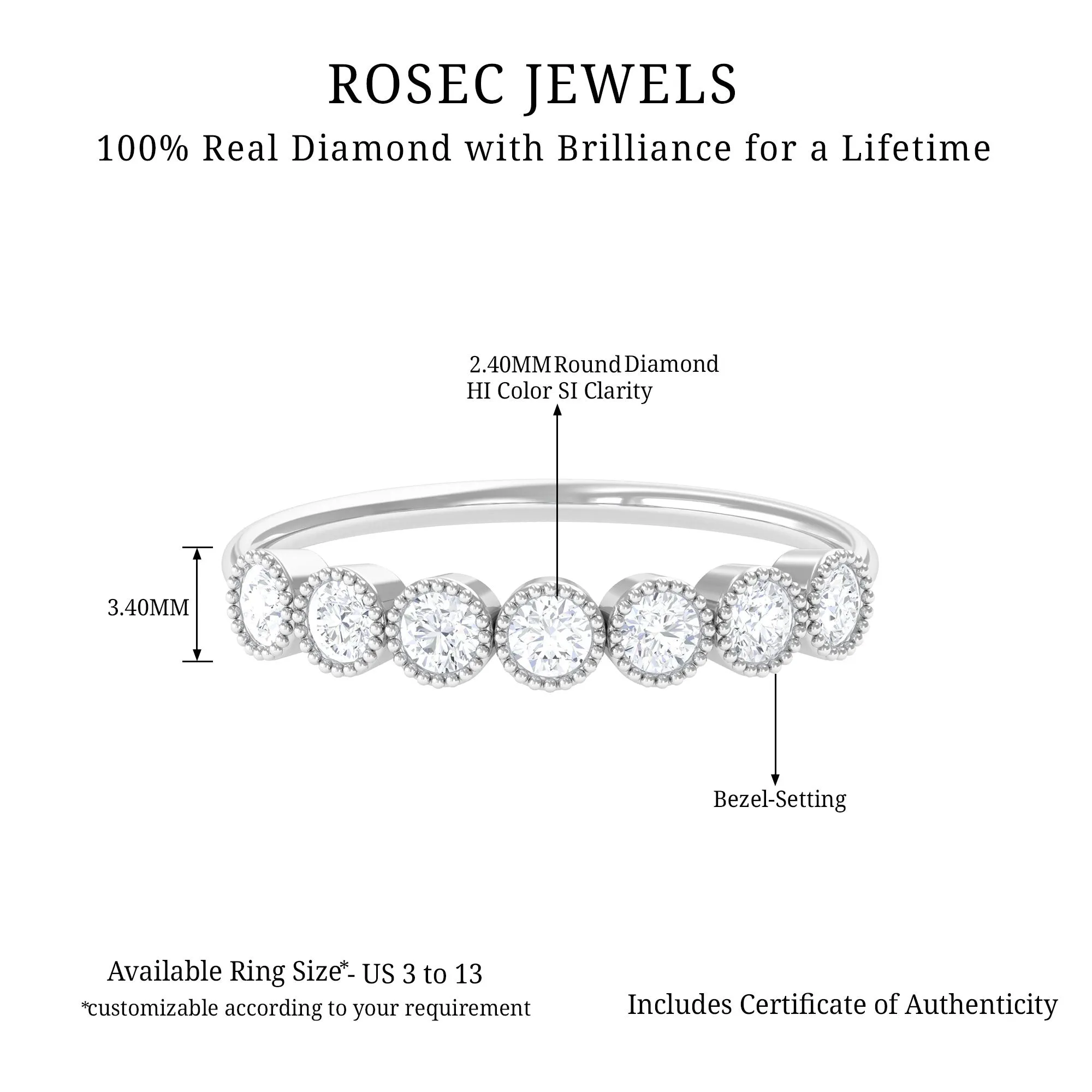 1/2 CT 7 Stone Diamond Anniversary Band
