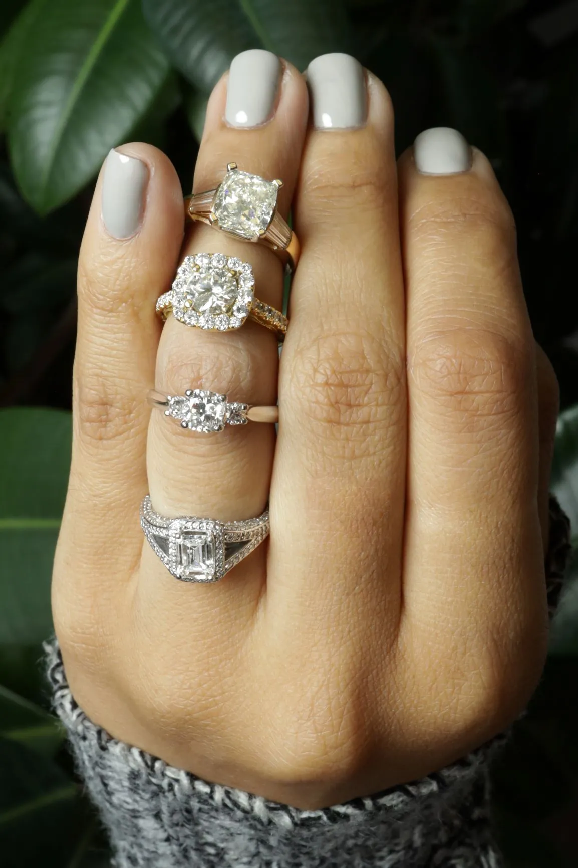 1.3 ctw GIA Certified Cushion Cut Platinum Diamond Engagement Ring