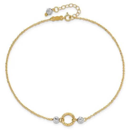 14k Two-tone Circle an Anklet