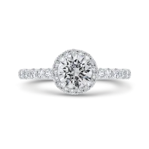 14K White Gold Diamond Engagement Ring (Semi-Mount)