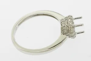 14K White Gold Diamond Engagement Ring Semi-Mounting Finger-Size 7 (Brand New)