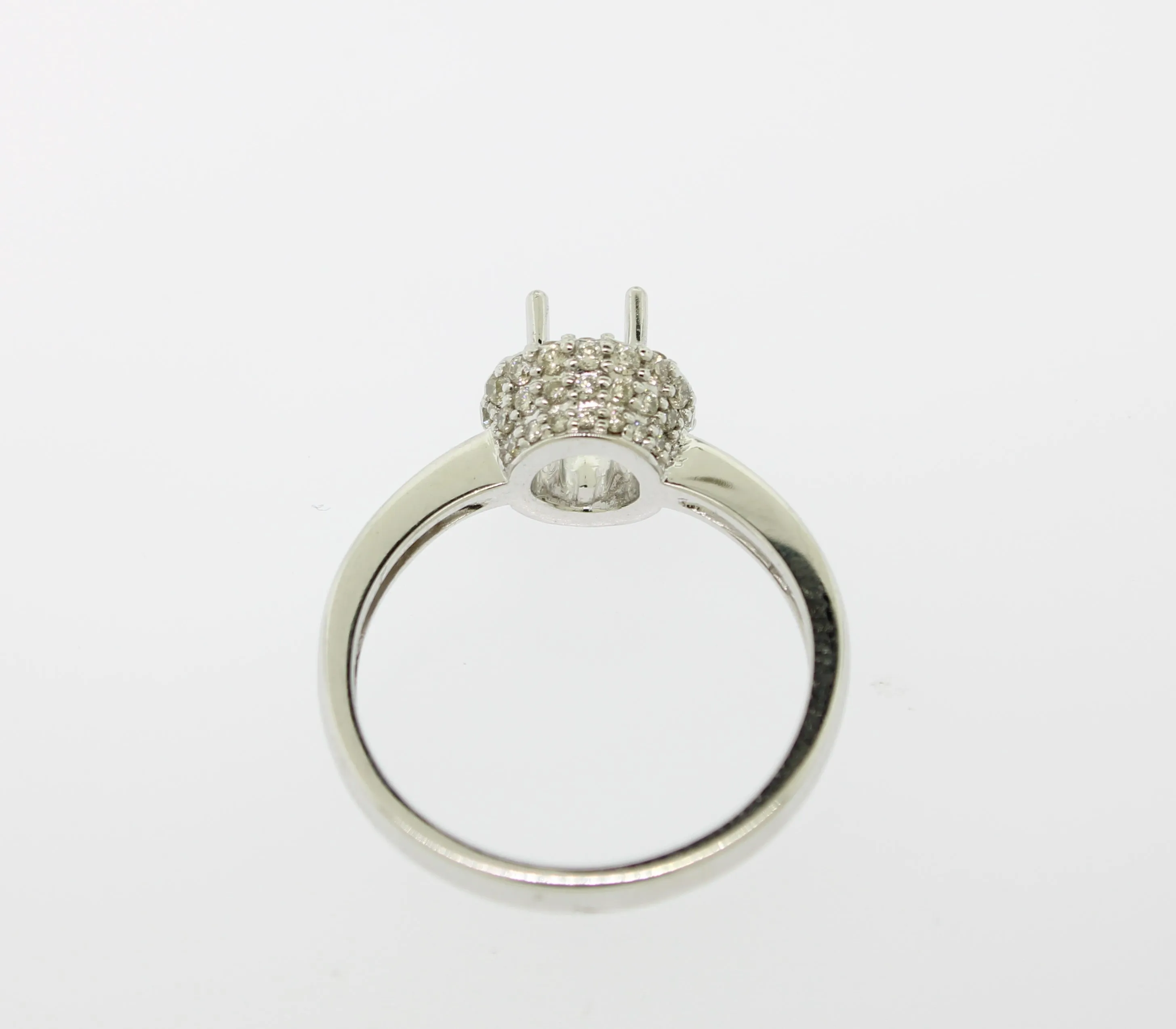 14K White Gold Diamond Engagement Ring Semi-Mounting Finger-Size 7 (Brand New)