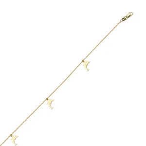14k Yellow Gold Dolphin Anklet