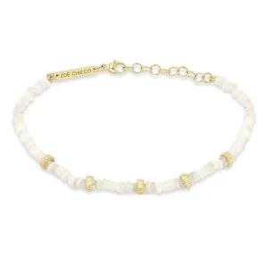 14K Yellow Gold Fire Opal Bead Bracelet