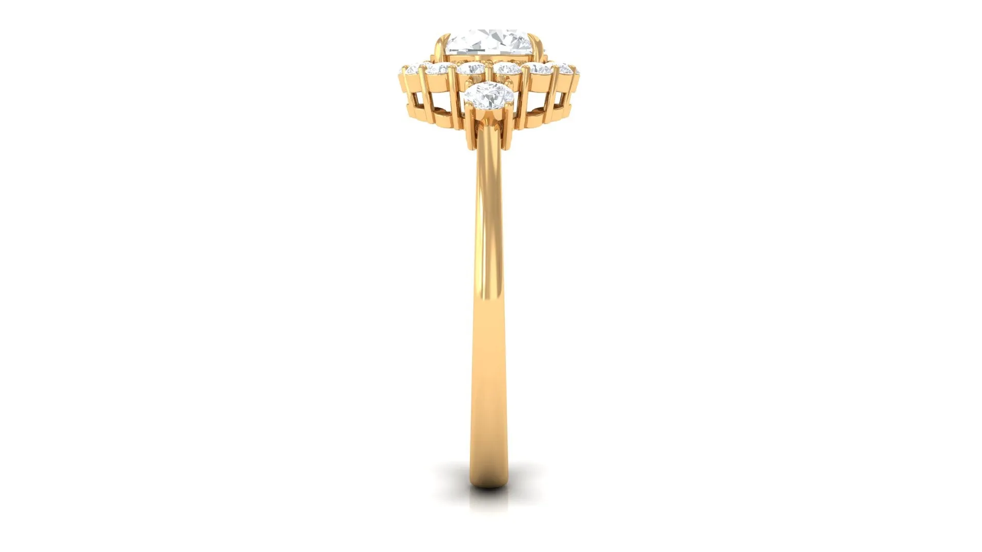 1.75 CT Round Moissanite Halo Engagement Ring