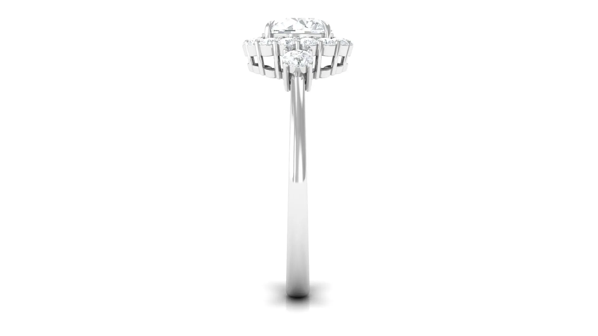 1.75 CT Round Moissanite Halo Engagement Ring