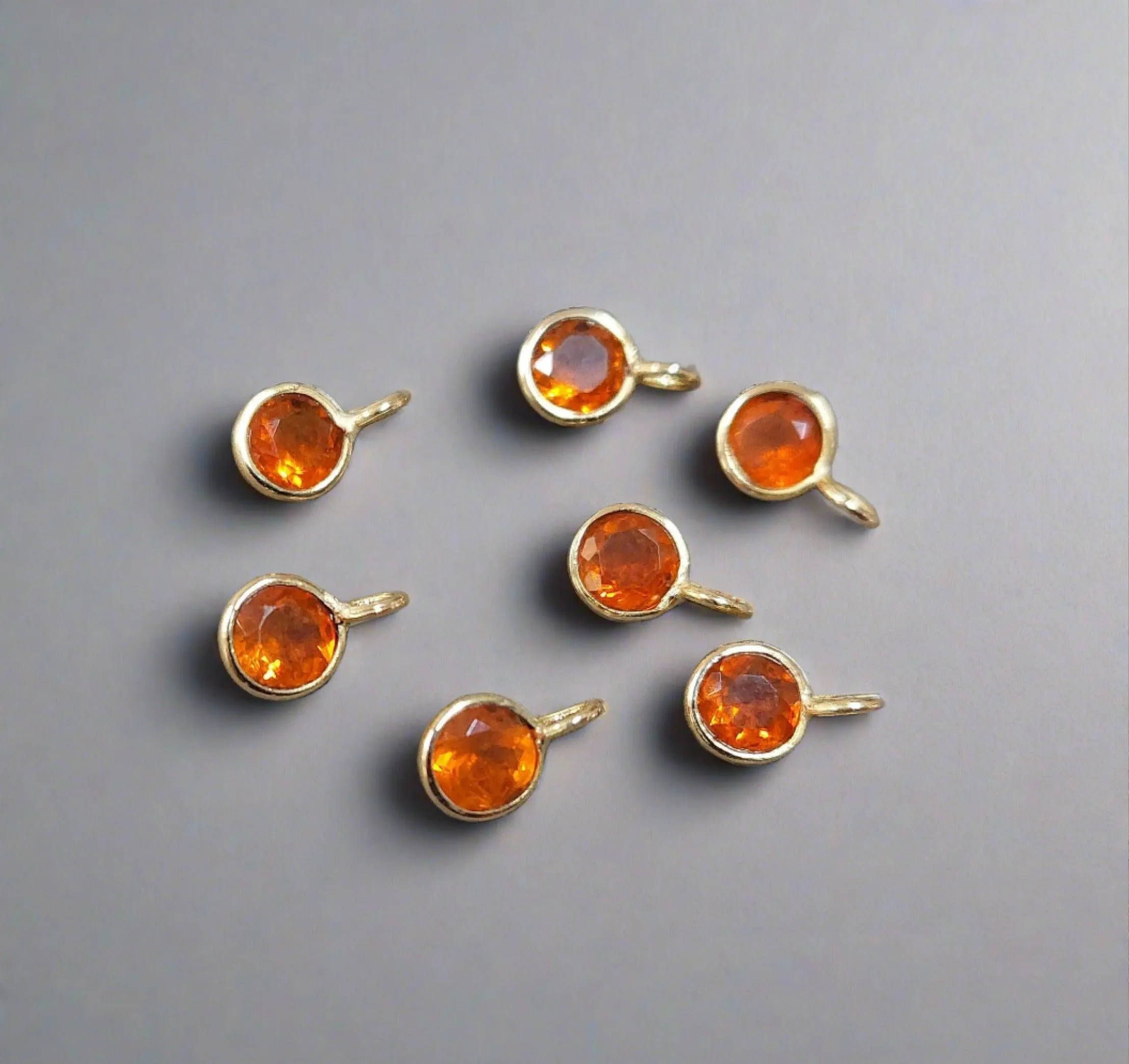 18k Gold Mexican Orange Opal Charm