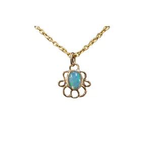 18k Gold Natural Ethiopian Opal Minimalist Pendant