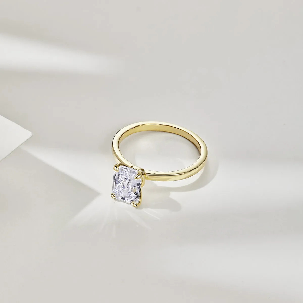 2 Carat Radiant Cut Solitaire Engagement Ring - Gold
