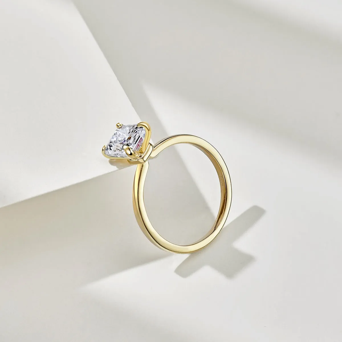 2 Carat Radiant Cut Solitaire Engagement Ring - Gold