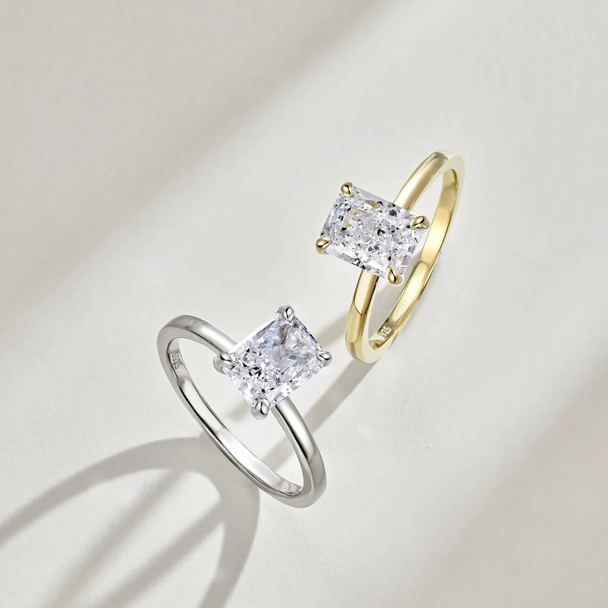 2 Carat Radiant Cut Solitaire Engagement Ring - Gold