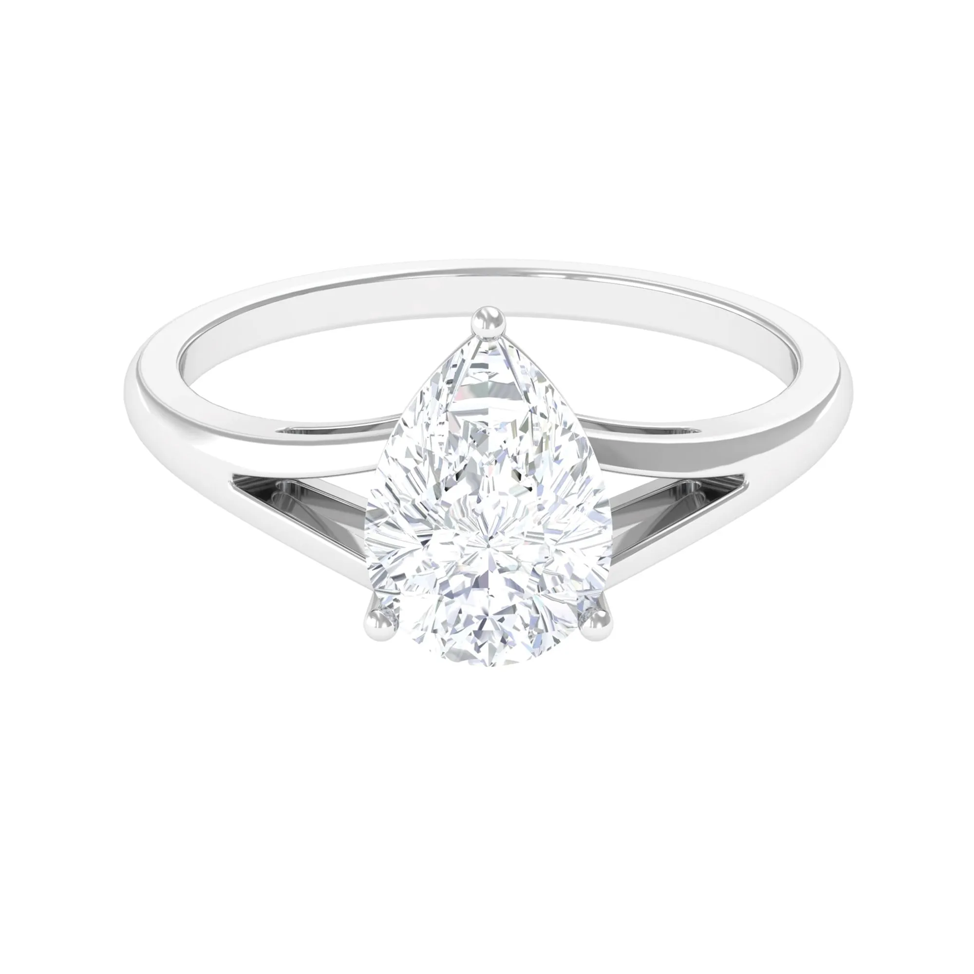 2 CT Prong Set Solitaire and Hidden Moissanite Split Shank Ring