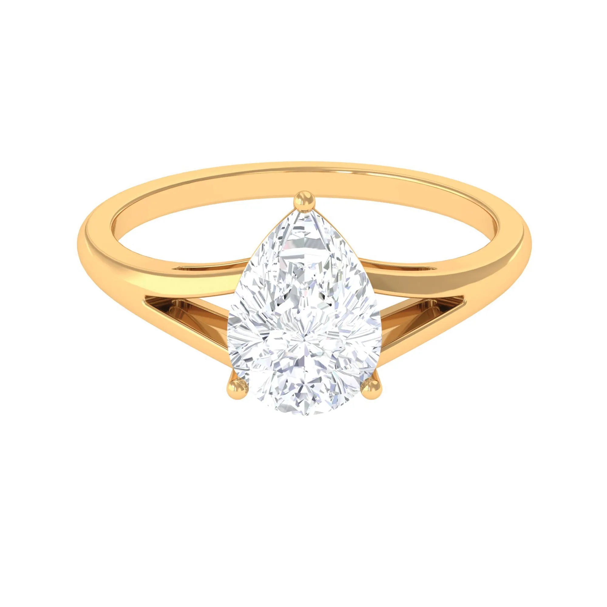 2 CT Prong Set Solitaire and Hidden Moissanite Split Shank Ring