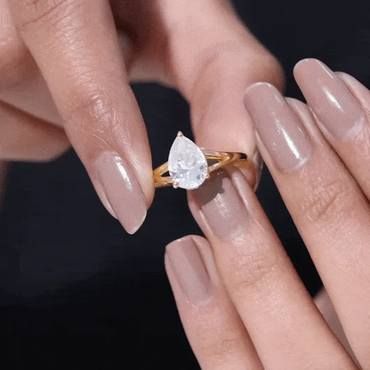 2 CT Prong Set Solitaire and Hidden Moissanite Split Shank Ring