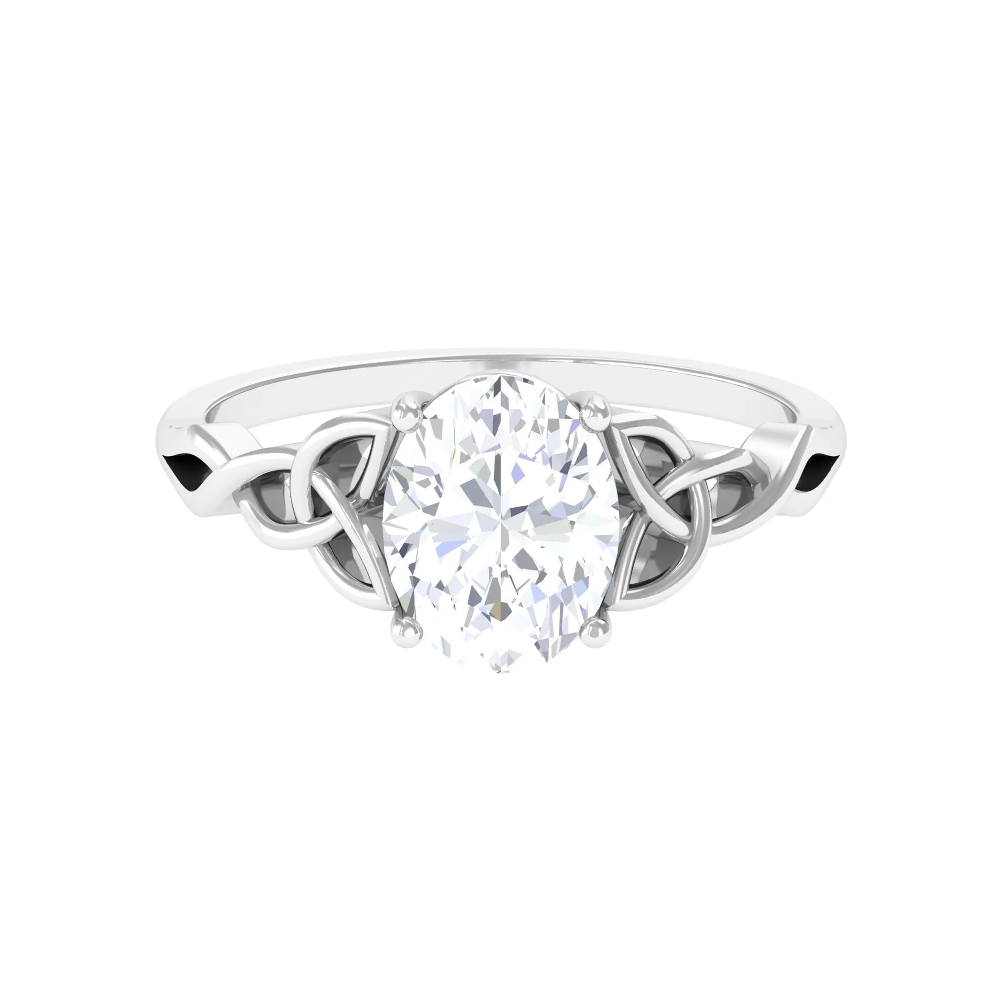 2.25 CT Celtic Knot Oval Moissanite Engagement Ring in Gold