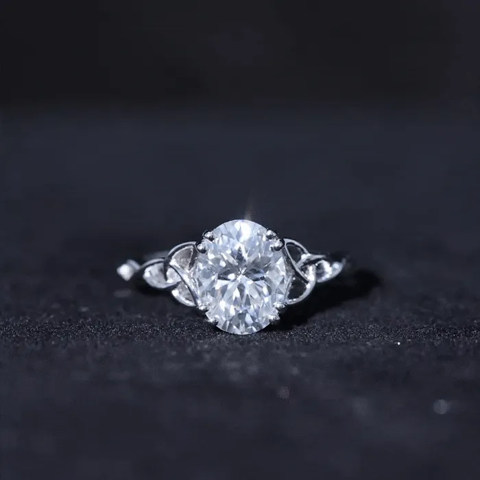2.25 CT Celtic Knot Oval Moissanite Engagement Ring in Gold