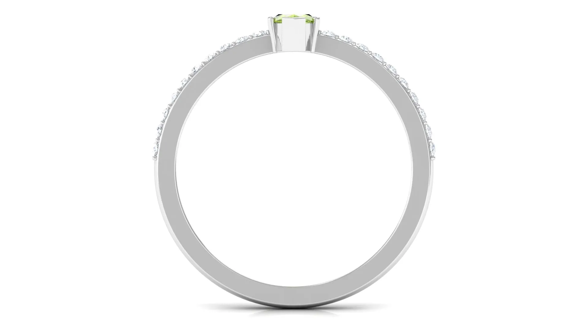 3/4 CT Peridot Promise Ring with Diamond Accent