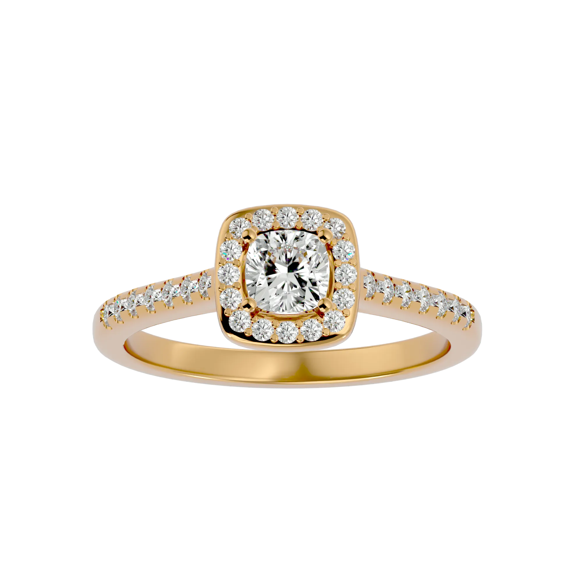 3/4 ctw Emerald-Cut Lab Grown Diamond Halo Engagement Ring