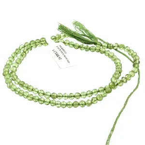 4mm Faceted Peridot Gemstone Rondelles (13 Inch Strand)