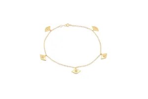 5 Diamond Evil Eye Anklet