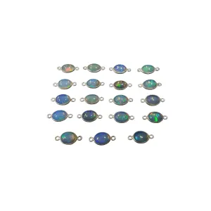 925 Silver Ethiopian Opal Connector Charm