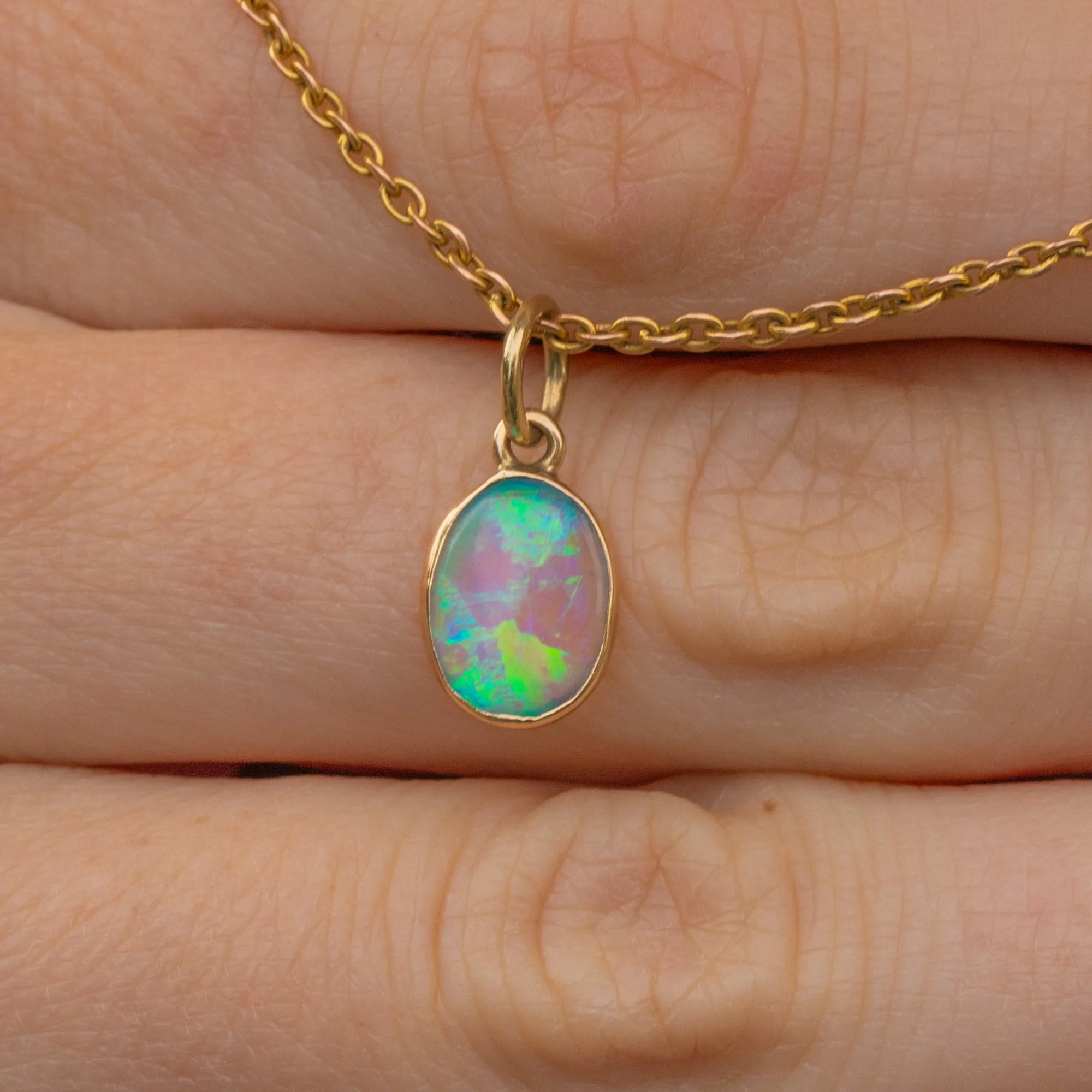 9ct Gold Opal Bezel-Set Charm, 0.65ct