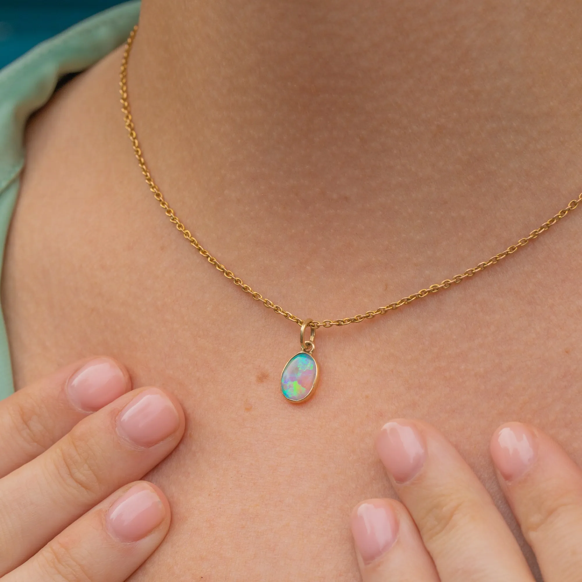 9ct Gold Opal Bezel-Set Charm, 0.65ct