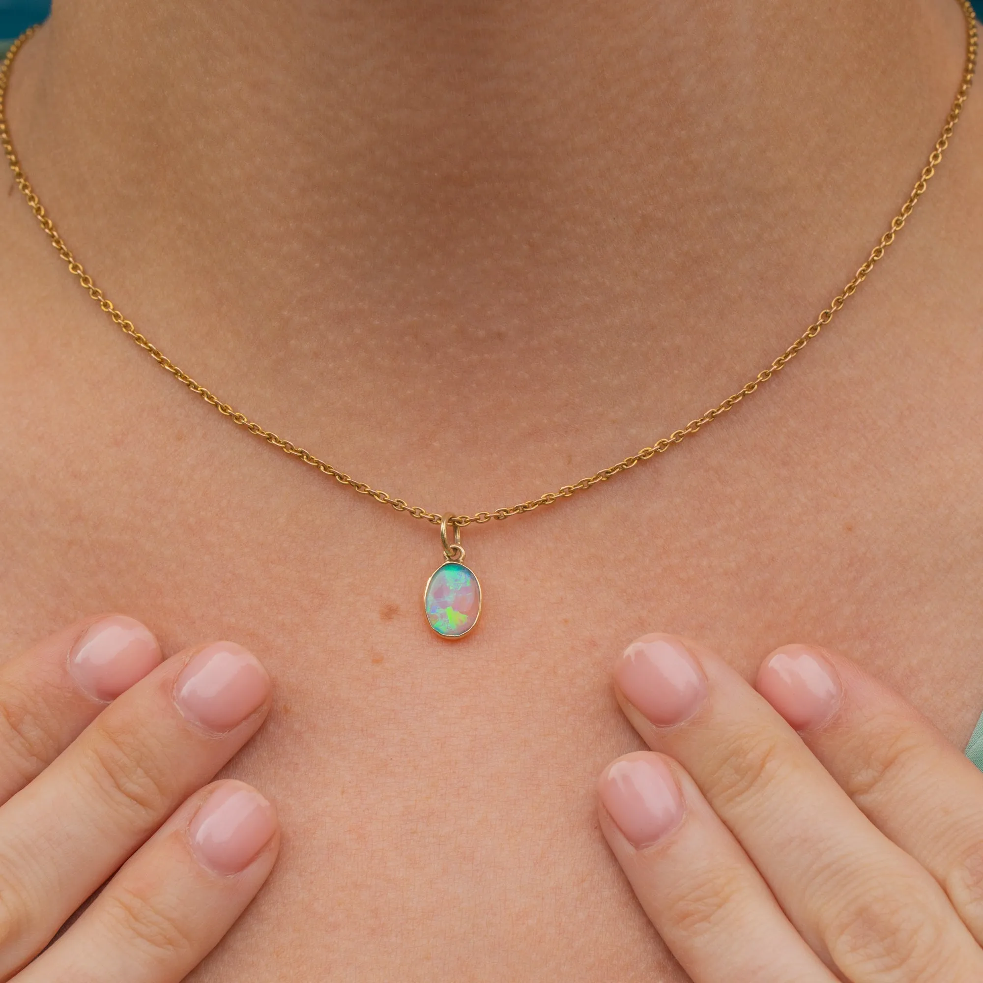 9ct Gold Opal Bezel-Set Charm, 0.65ct