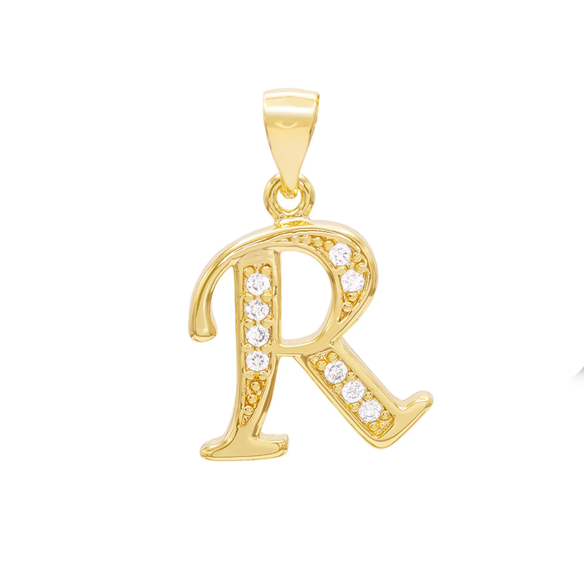 A-Z Letter CZ Pendant 14K Gold Filled Figaro Anklet Set 10" Women Jewelry