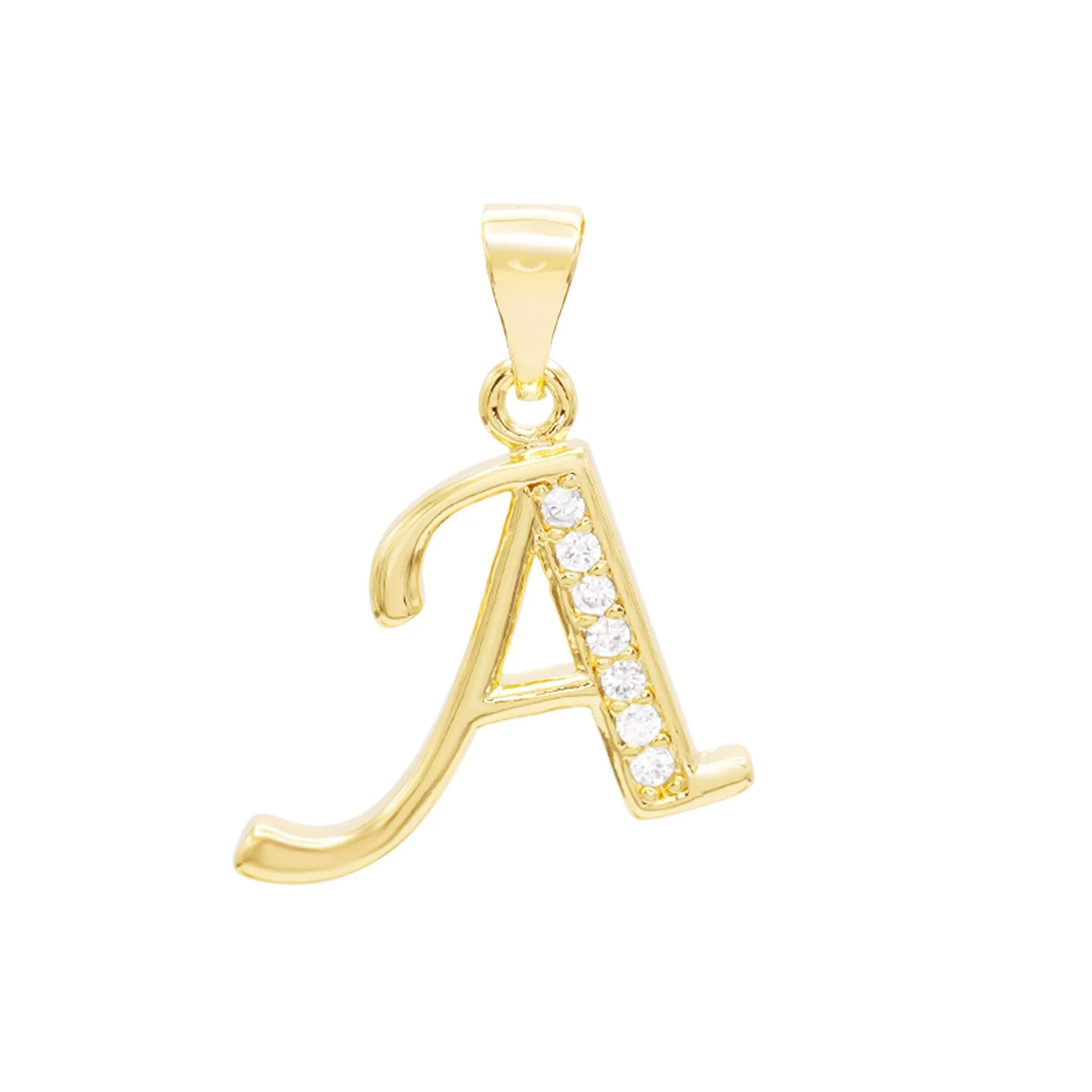 A-Z Letter CZ Pendant 14K Gold Filled Figaro Anklet Set 10" Women Jewelry