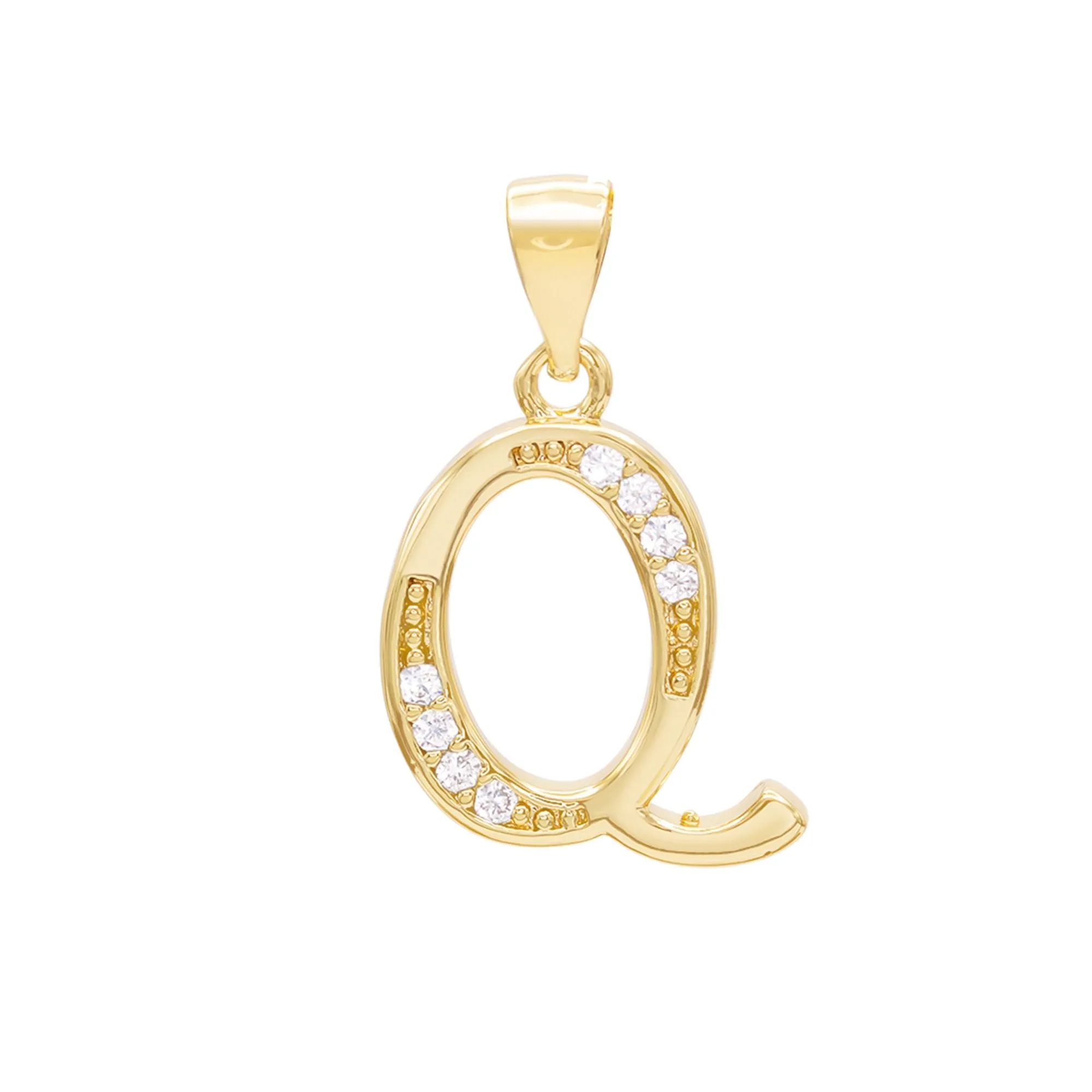 A-Z Letter CZ Pendant 14K Gold Filled Figaro Anklet Set 10" Women Jewelry