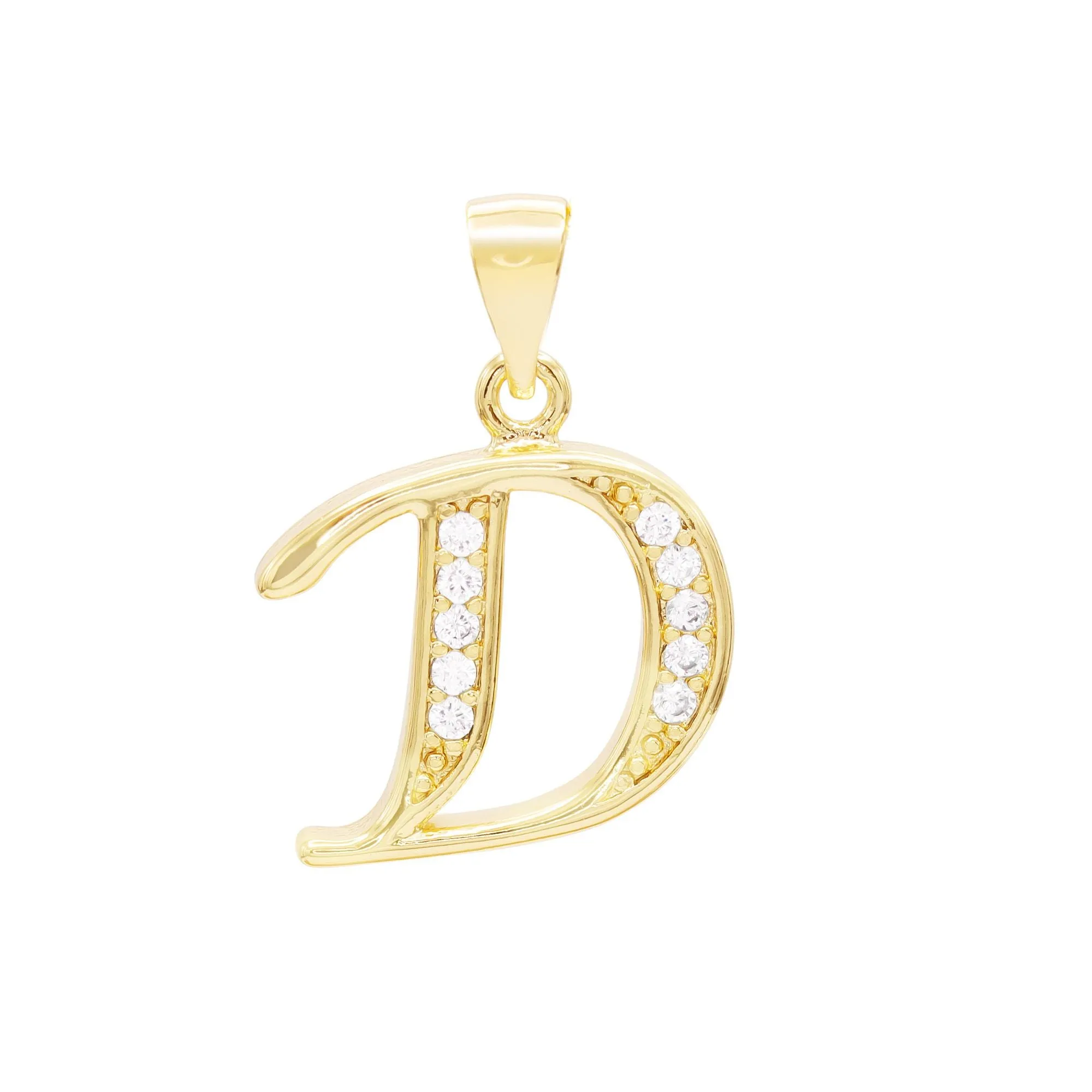 A-Z Letter CZ Pendant 14K Gold Filled Figaro Anklet Set 10" Women Jewelry