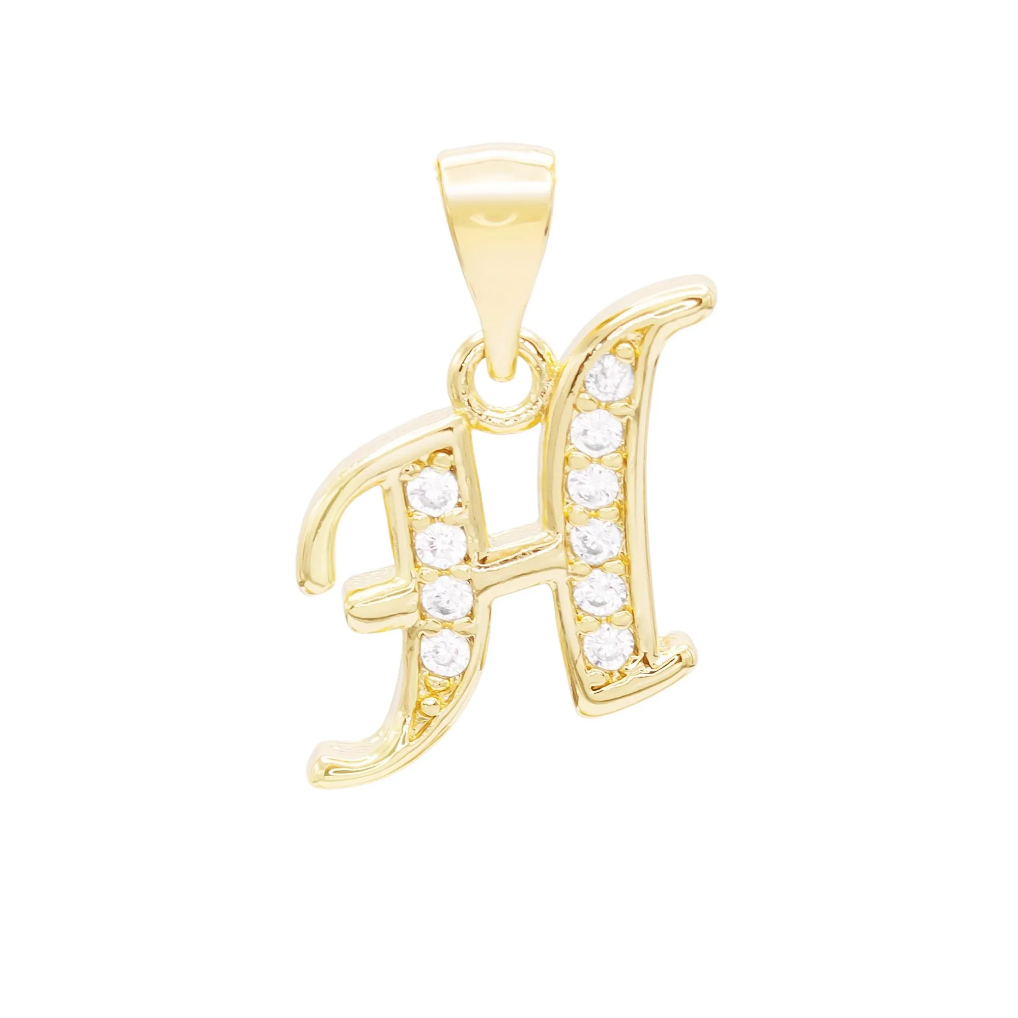 A-Z Letter CZ Pendant 14K Gold Filled Figaro Anklet Set 10" Women Jewelry