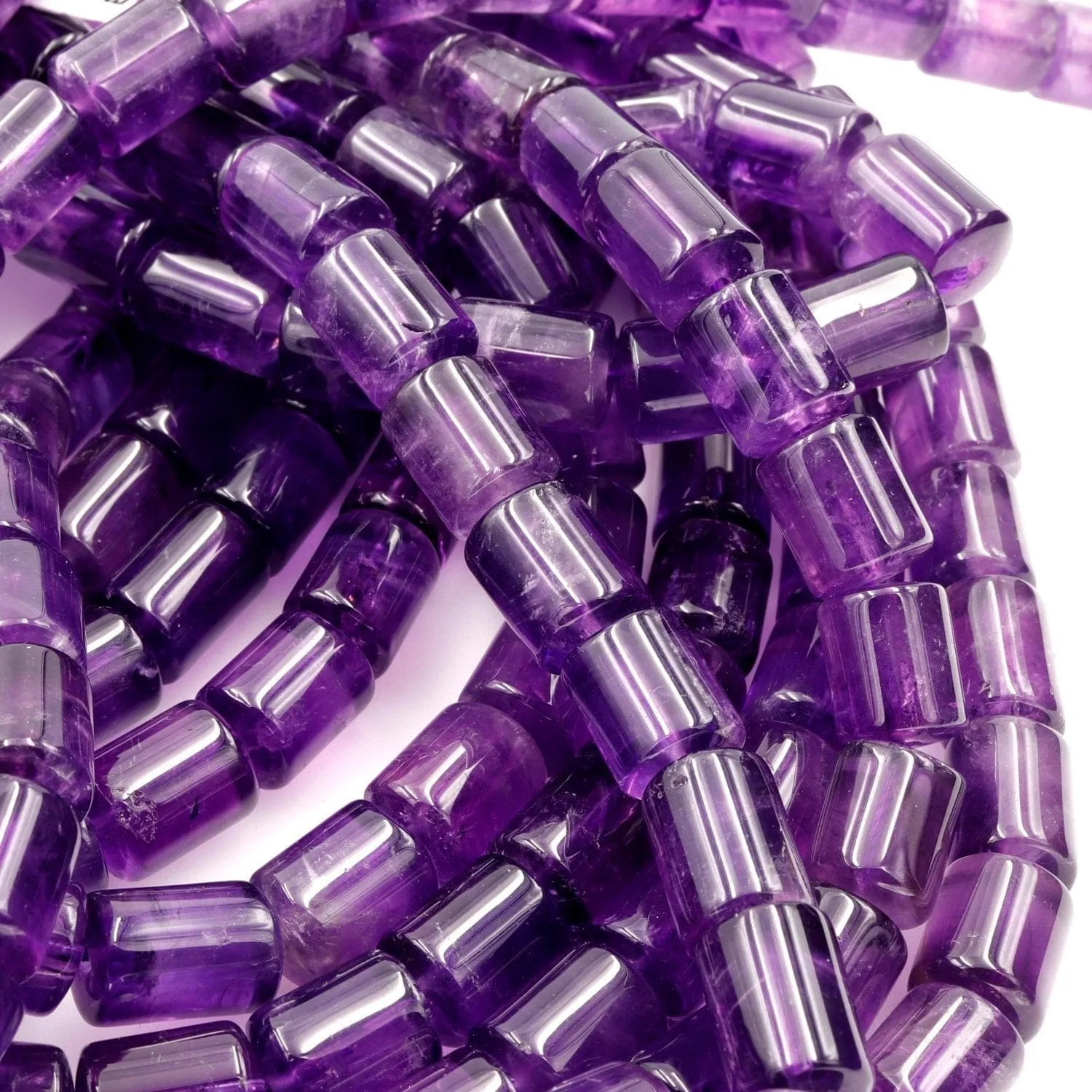 AA Natural Amethyst Tube Beads Cylinder Nugget Genuine Real Rich Purple Amethyst Gemstone Beads 16" Strand