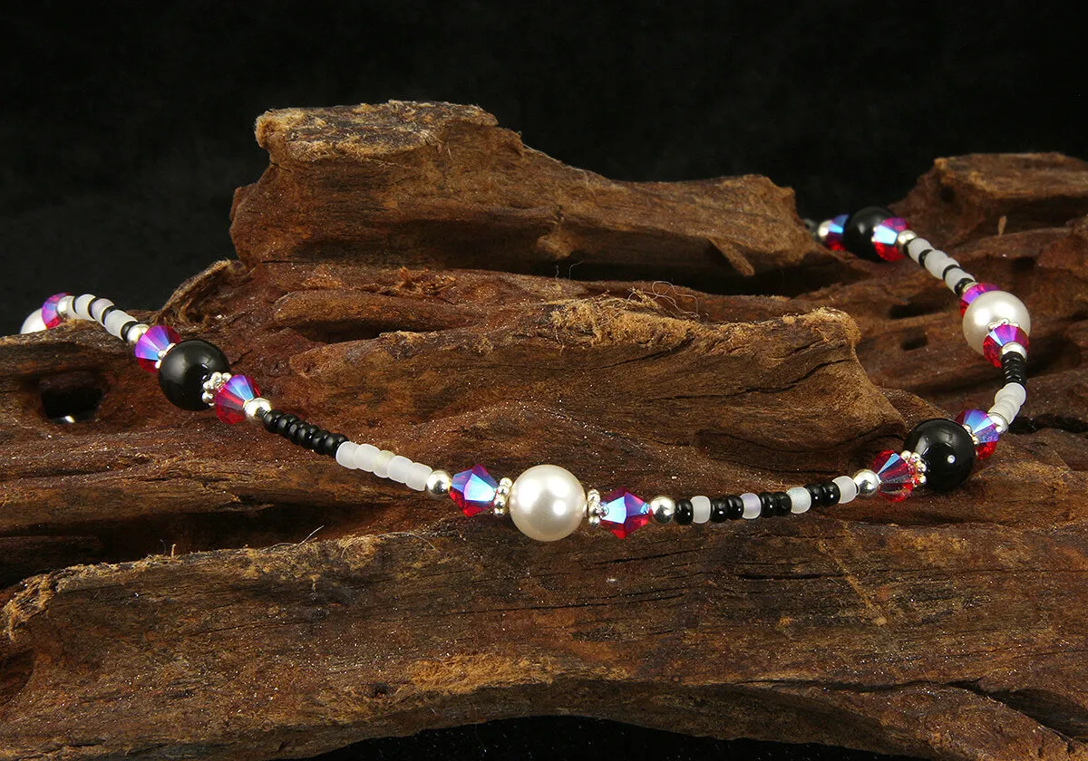 All Jazzed Up Pink Zebra Beaded Anklet
